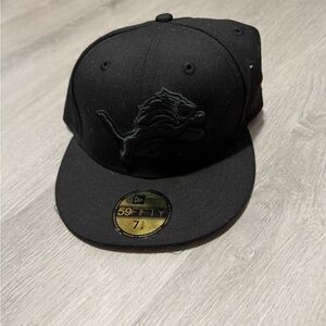 New Era Adult Detroit Lions Black Logo 9FIFTY Fitted Hat